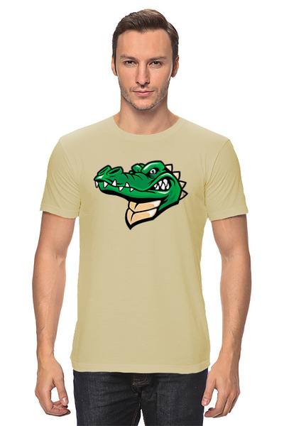 Заказать мужскую футболку в Москве. Футболка классическая Голова крокодила от skynatural - готовые дизайны и нанесение принтов.