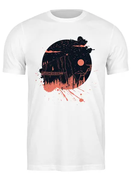 Заказать мужскую футболку в Москве. Футболка классическая Fox Here от oneredfoxstore@gmail.com - готовые дизайны и нанесение принтов.