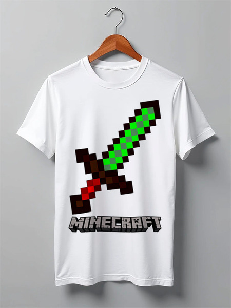 Заказать мужскую футболку в Москве. Футболка классическая MINECRAFT от weeert - готовые дизайны и нанесение принтов.