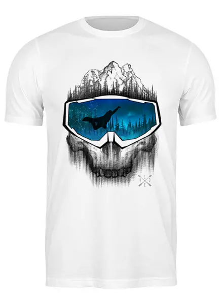 Заказать мужскую футболку в Москве. Футболка классическая Snowskull от oneredfoxstore@gmail.com - готовые дизайны и нанесение принтов.
