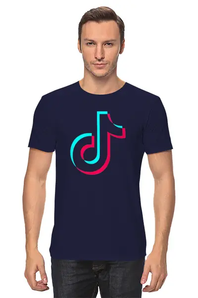 Заказать мужскую футболку в Москве. Футболка классическая TikTok  от DESIGNER   - готовые дизайны и нанесение принтов.