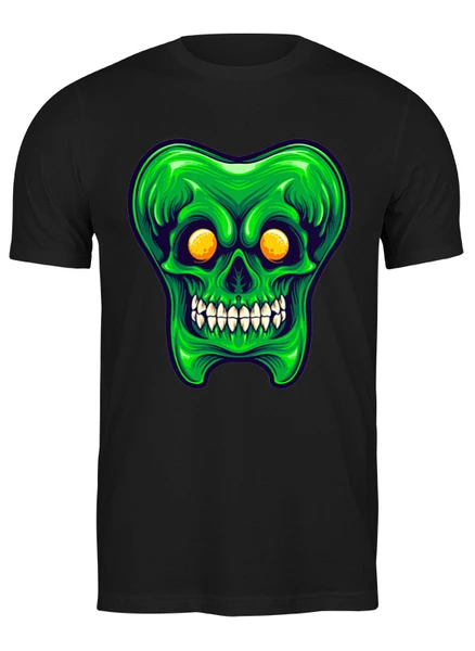 Заказать мужскую футболку в Москве. Футболка классическая Green Skull от skynatural - готовые дизайны и нанесение принтов.