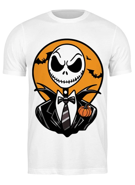 Заказать мужскую футболку в Москве. Футболка классическая Ночь Хэллоуина Джека от datoxy@ukr.net - готовые дизайны и нанесение принтов.