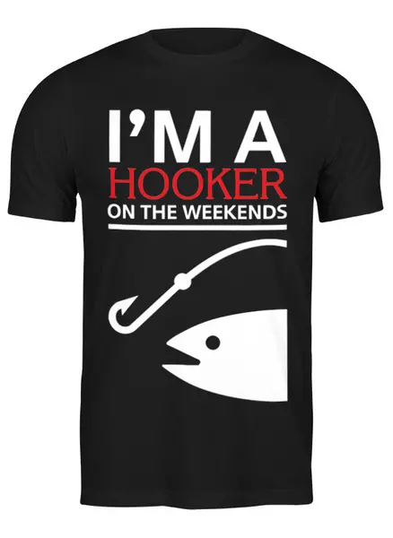 Заказать мужскую футболку в Москве. Футболка классическая I m Hooker от coolmag - готовые дизайны и нанесение принтов.