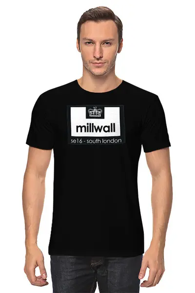 Заказать мужскую футболку в Москве. Футболка классическая Millwall South London SE16 от Millwall Supporters Club Russia - готовые дизайны и нанесение принтов.