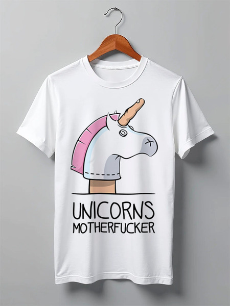 Заказать мужскую футболку в Москве. Футболка классическая Единорог (Unicorn) от nadegda - готовые дизайны и нанесение принтов.