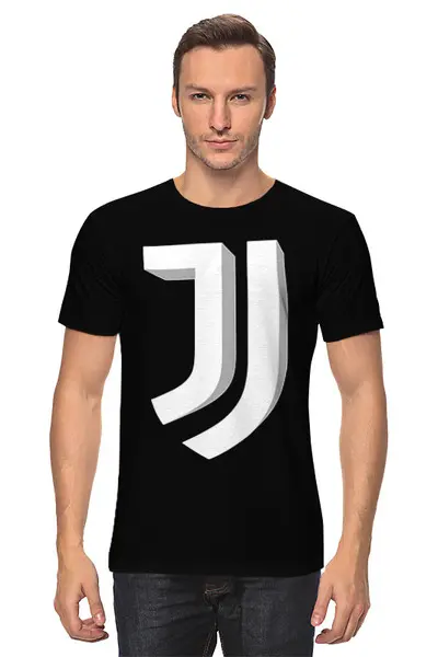 Заказать мужскую футболку в Москве. Футболка классическая Juventus | 3D Logo White (2021) от 0x000000123 - готовые дизайны и нанесение принтов.