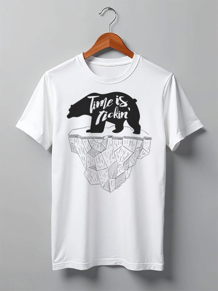 Заказать мужскую футболку в Москве. Футболка классическая Bear Here от oneredfoxstore@gmail.com - готовые дизайны и нанесение принтов.