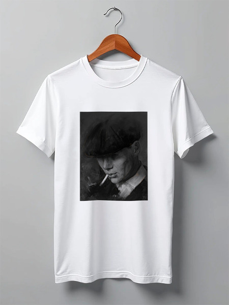 Заказать мужскую футболку в Москве. Футболка классическая Tommy Shelby - Острые козырьки от Дана Столыпина - готовые дизайны и нанесение принтов.