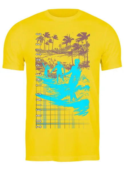 Заказать мужскую футболку в Москве. Футболка классическая HONOLULU Surfing The Pacific от balden - готовые дизайны и нанесение принтов.
