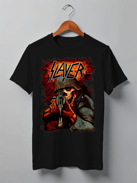 Заказать мужскую футболку в Москве. Футболка классическая Slayer Band от Leichenwagen - готовые дизайны и нанесение принтов.