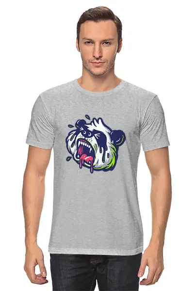 Заказать мужскую футболку в Москве. Футболка классическая Панда от Yaroslava - готовые дизайны и нанесение принтов.