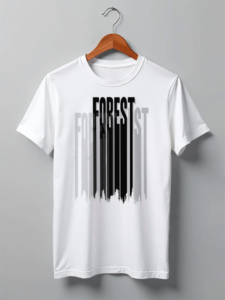 Заказать мужскую футболку в Москве. Футболка классическая Forest от oneredfoxstore@gmail.com - готовые дизайны и нанесение принтов.
