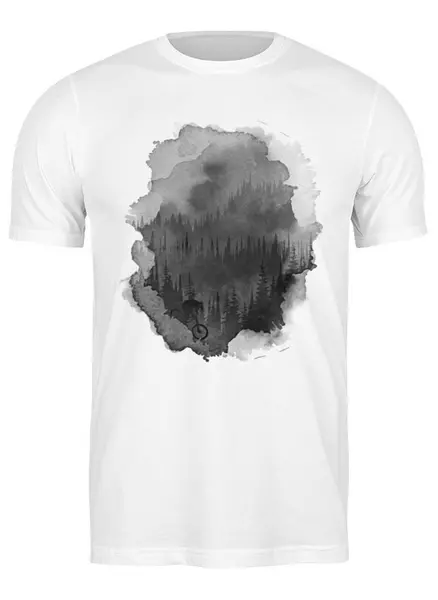 Заказать мужскую футболку в Москве. Футболка классическая Mist Forest от oneredfoxstore@gmail.com - готовые дизайны и нанесение принтов.
