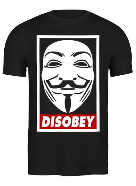 Заказать мужскую футболку в Москве. Футболка классическая Disobey от geekbox - готовые дизайны и нанесение принтов.