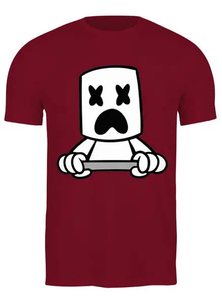 Заказать мужскую футболку в Москве. Футболка классическая Marshmello       от T-shirt print  - готовые дизайны и нанесение принтов.