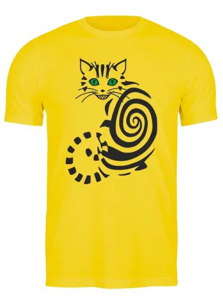 Заказать мужскую футболку в Москве. Футболка классическая Чеширский кот от mon - готовые дизайны и нанесение принтов.