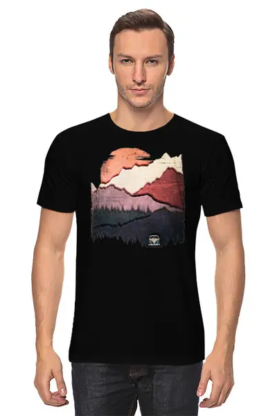 Заказать мужскую футболку в Москве. Футболка классическая Mountains Van Camp от oneredfoxstore@gmail.com - готовые дизайны и нанесение принтов.