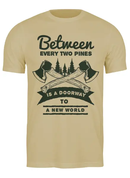 Заказать мужскую футболку в Москве. Футболка классическая Mountains от oneredfoxstore@gmail.com - готовые дизайны и нанесение принтов.