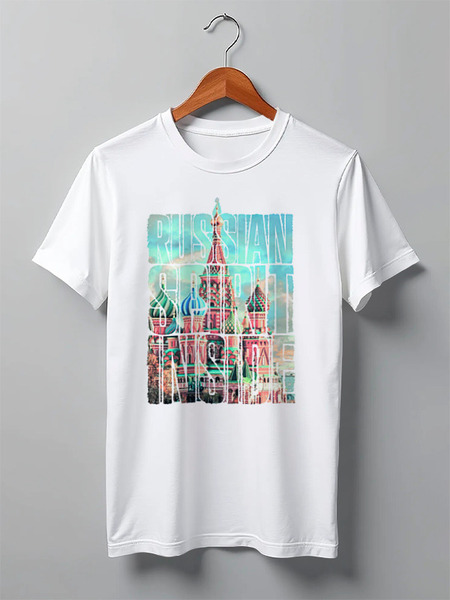 Заказать мужскую футболку в Москве. Футболка классическая Russian spirit inside от prodesign - готовые дизайны и нанесение принтов.