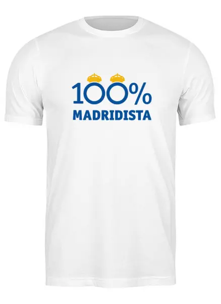 Заказать мужскую футболку в Москве. Футболка классическая 100% Madridista от madridistastore - готовые дизайны и нанесение принтов.