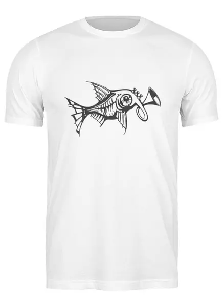 Заказать мужскую футболку в Москве. Футболка классическая Чудо-Рыба от BeliySlon - готовые дизайны и нанесение принтов.