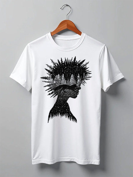 Заказать мужскую футболку в Москве. Футболка классическая Forest от oneredfoxstore@gmail.com - готовые дизайны и нанесение принтов.