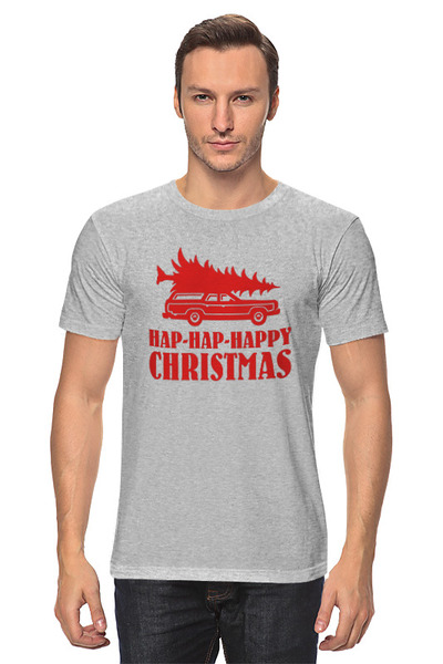 Заказать мужскую футболку в Москве. Футболка классическая Счастливого Рождества от skynatural - готовые дизайны и нанесение принтов.