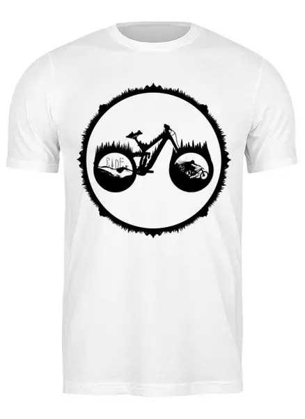 Заказать мужскую футболку в Москве. Футболка классическая Mountain Bike от oneredfoxstore@gmail.com - готовые дизайны и нанесение принтов.