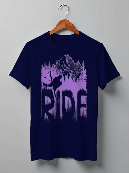 Заказать мужскую футболку в Москве. Футболка классическая Ski Ride от oneredfoxstore@gmail.com - готовые дизайны и нанесение принтов.