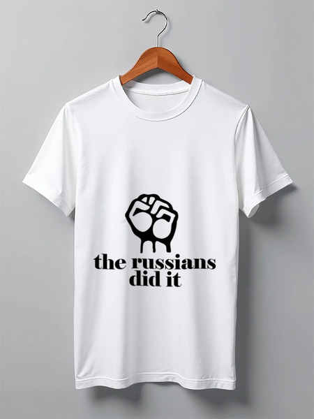 Заказать мужскую футболку в Москве. Футболка классическая The Russians did it от Tatutati - готовые дизайны и нанесение принтов.