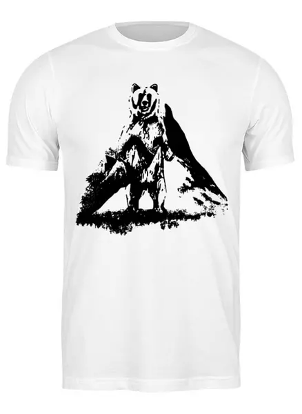Заказать мужскую футболку в Москве. Футболка классическая Bear Here от oneredfoxstore@gmail.com - готовые дизайны и нанесение принтов.