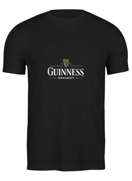 Заказать мужскую футболку в Москве. Футболка классическая GUINNESS от Виктор Гришин - готовые дизайны и нанесение принтов.
