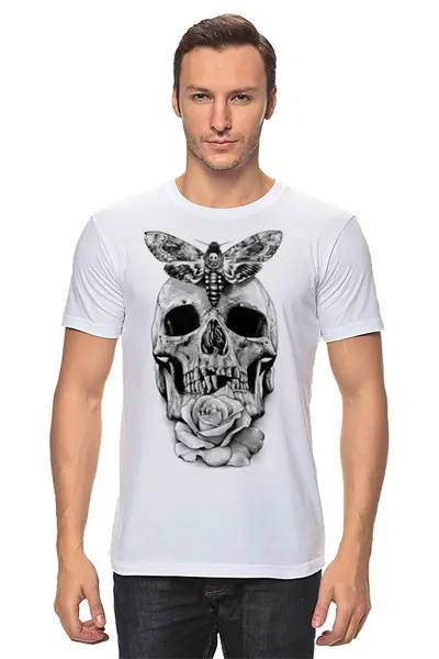 Заказать мужскую футболку в Москве. Футболка классическая Skull - 10 от Vladec11 - готовые дизайны и нанесение принтов.