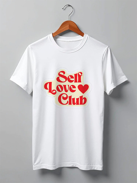 Заказать мужскую футболку в Москве. Футболка классическая Self Love Club от Александр Серебренников - готовые дизайны и нанесение принтов.