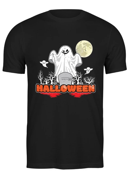 Заказать мужскую футболку в Москве. Футболка классическая Призрак Хэллоуина от skynatural - готовые дизайны и нанесение принтов.