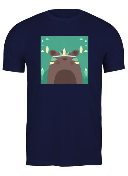 Заказать мужскую футболку в Москве. Футболка классическая Bear Here от oneredfoxstore@gmail.com - готовые дизайны и нанесение принтов.
