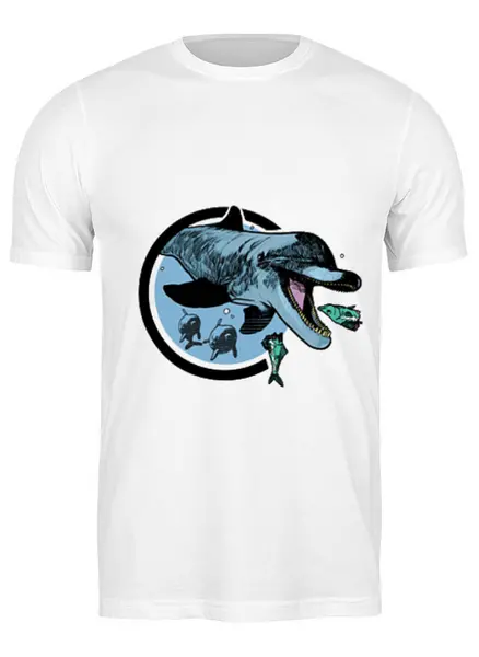 Заказать мужскую футболку в Москве. Футболка классическая Дельфин от YellowCloverShop - готовые дизайны и нанесение принтов.