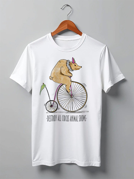 Заказать мужскую футболку в Москве. Футболка классическая Bear Here от oneredfoxstore@gmail.com - готовые дизайны и нанесение принтов.