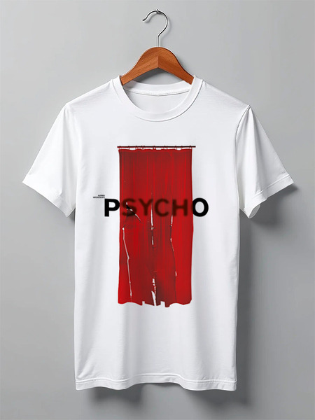 Заказать мужскую футболку в Москве. Футболка классическая Психо / Psycho от kino.printio.ru - готовые дизайны и нанесение принтов.