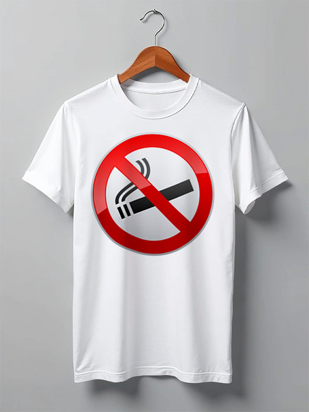 Заказать мужскую футболку в Москве. Футболка классическая NO SMOKING от Jimmy Flash - готовые дизайны и нанесение принтов.