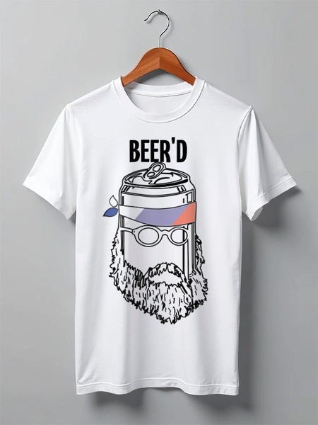 Заказать мужскую футболку в Москве. Футболка классическая Beer'd от Павел Павел - готовые дизайны и нанесение принтов.
