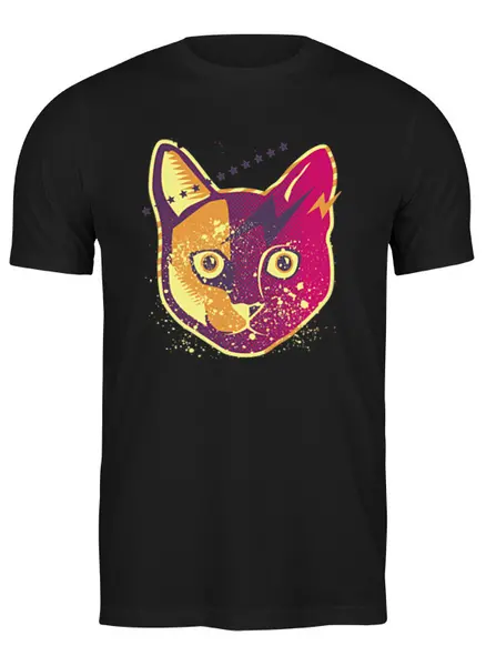 Заказать мужскую футболку в Москве. Футболка классическая Cats Here от oneredfoxstore@gmail.com - готовые дизайны и нанесение принтов.