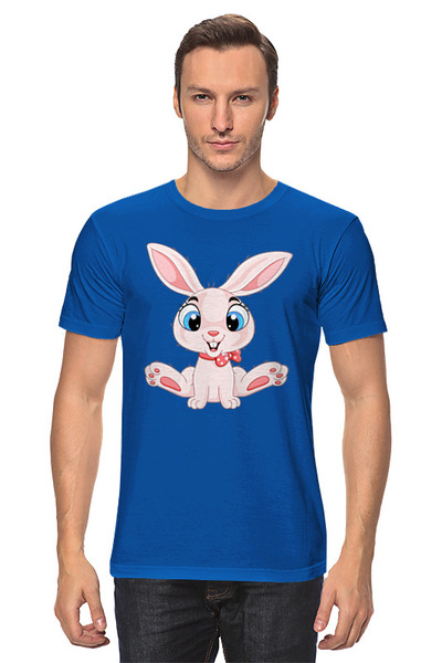 Заказать мужскую футболку в Москве. Футболка классическая Розовый кролик от skynatural - готовые дизайны и нанесение принтов.