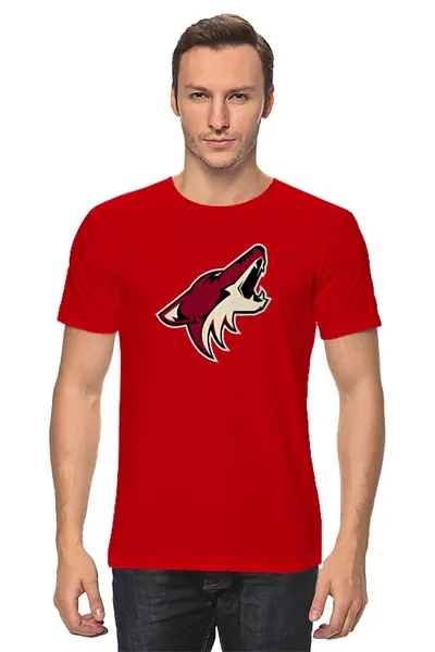 Заказать мужскую футболку в Москве. Футболка классическая  Arizona Coyotes от dobryidesign - готовые дизайны и нанесение принтов.