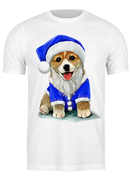 Заказать мужскую футболку в Москве. Футболка классическая Собака - Символ Нового Года от balden - готовые дизайны и нанесение принтов.