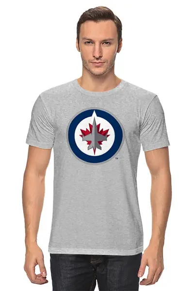 Заказать мужскую футболку в Москве. Футболка классическая Winnipeg Jets / NHL Canada от KinoArt - готовые дизайны и нанесение принтов.