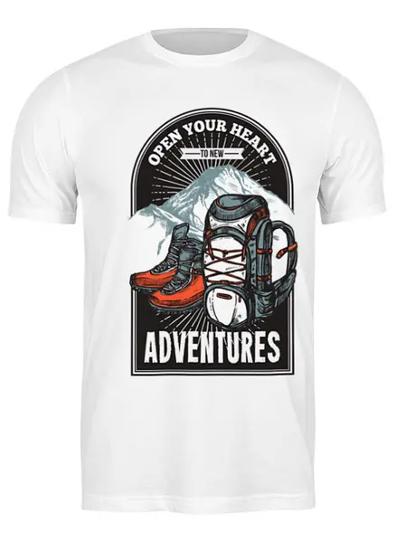 Заказать мужскую футболку в Москве. Футболка классическая Mountains от oneredfoxstore@gmail.com - готовые дизайны и нанесение принтов.