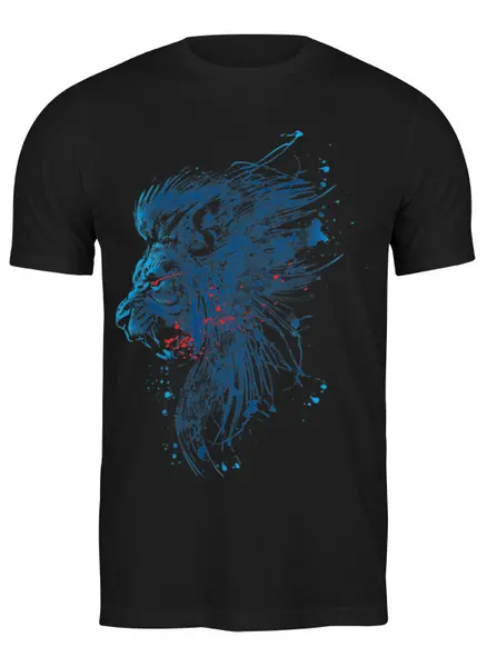 Заказать мужскую футболку в Москве. Футболка классическая Абстрактный лев от printik - готовые дизайны и нанесение принтов.