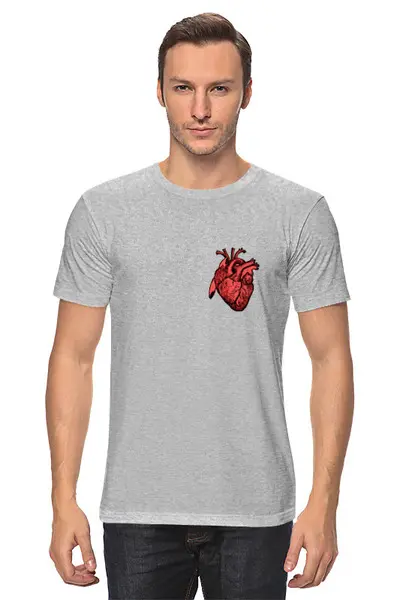 Заказать мужскую футболку в Москве. Футболка классическая Сердце от Stomatolog_STORE - готовые дизайны и нанесение принтов.